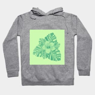 Tropical Green Hibiscus Hoodie